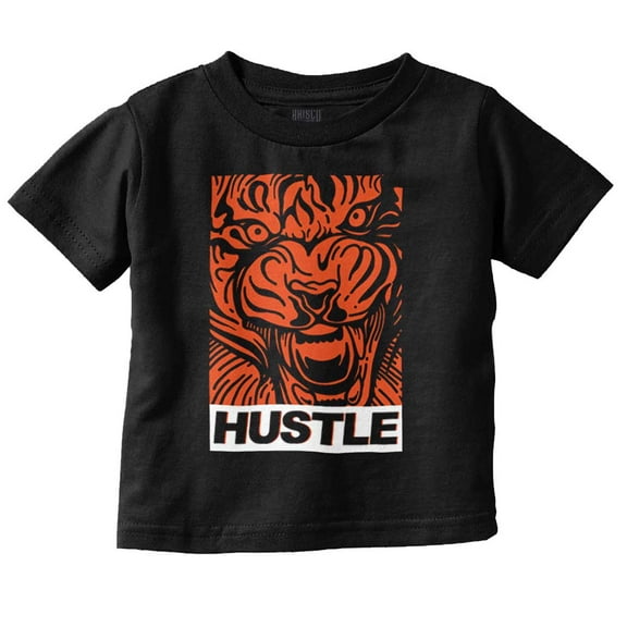Cool Urban Streetwear Hustle Tiger Toddler Boy Girl T Shirt Infant Toddler Brisco Brands 4T