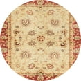 thumbnail image 1 of Ahgly Company Machine Washable Indoor Round Abstract Mustard Yellow Area Rugs, 3' Round, 1 of 7