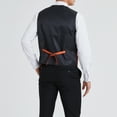 thumbnail image 4 of Men's Solid Suit Vest Necktie Handkerchief Waistcoat Sets Formal Dress Vests 3PCS for Wedding Party, 4 of 8