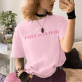 thumbnail image 4 of MOUSYA Faith Over Fear T-shirt Women Oversized Christian Religious Sayings Tees Drop Shoulder Tee Tops, 4 of 7