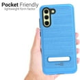 thumbnail image 3 of CoverON For Samsung Galaxy S21 FE Case, Slim Metal Kickstand Rugged Dual Layer Phone Cover, Blue, 3 of 8