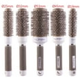 thumbnail image 2 of Perfehair Round Thermal Brush Set, Professional Nano Ceramic & Ionic Barrel Hair Styling Blow Drying Curling Brush, 5 Different Sizes, Gray, 2 of 3