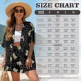 thumbnail image 7 of Xoenoiee Bee Honeycomb Print Open Front Kimono Shorts Set for Women Two Piece Half Sleeve Outfits Summer Vacation Wear Flowy Beach Cover up, M, 7 of 7