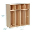 thumbnail image 2 of ECR4Kids Streamline 4-Section Coat Locker, Toddler Size, Natural, 2 of 9