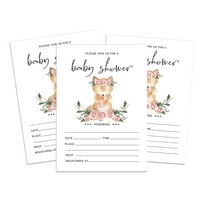 Inkdotpot 30Fox Jungle Animals Baby Shower Invitation Cards Gender Neutral Fill In Blank Invites