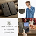 thumbnail image 3 of Wallet Case for Samsung Galaxy S23 Plus, Premium PU Leather Card Slots Holder RFID Blocking Flip Folio Cover with Magnetic Closure Kickstand Soft Silicone Shockproof Case for Samsung S23 Plus,Coffee, 3 of 10