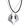 thumbnail image 2 of Kripyery 1 Pair Matching Necklace Magnetic Angel Wing Creative All Match Couple Pendants for Gift, 2 of 8