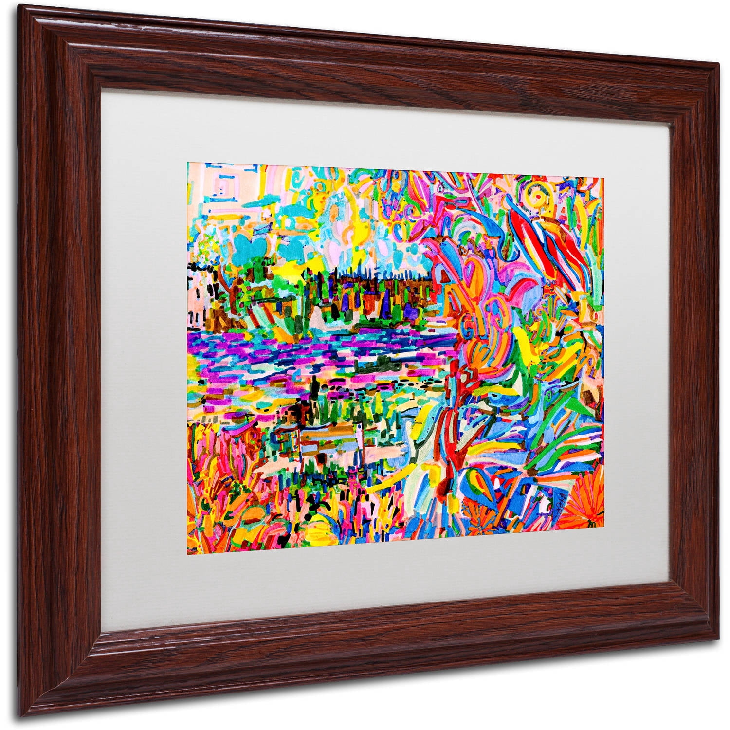 Trademark Fine Art "A Bouquet For Kitsilano" Canvas Art by Josh Byer, White Matte, Wood Frame