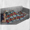 thumbnail image 6 of Geometric Soft Flannel Fleece Throw Blanket, Abstract Blended Vivid Color Square and Diamond Shapes with Dots and Circles, Cozy Plush for Indoor and Outdoor Use, 70" x 90", Multicolor, by Ambesonne, 6 of 6