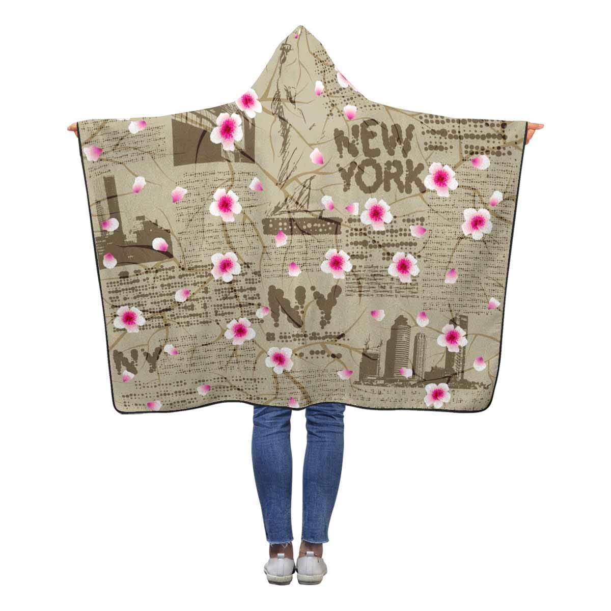 HATIART Newspaper New York Hooded Throw Blanket 50x60 inches Kids Girls