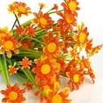thumbnail image 6 of Sinhoon 8 Bundles Artificial Daisy Flowers UV Resistant Fake Flowers Faux Plastic Greenery Shrub Plant Indoor Outside Hanging Home Garden Decor (Orange), 6 of 7