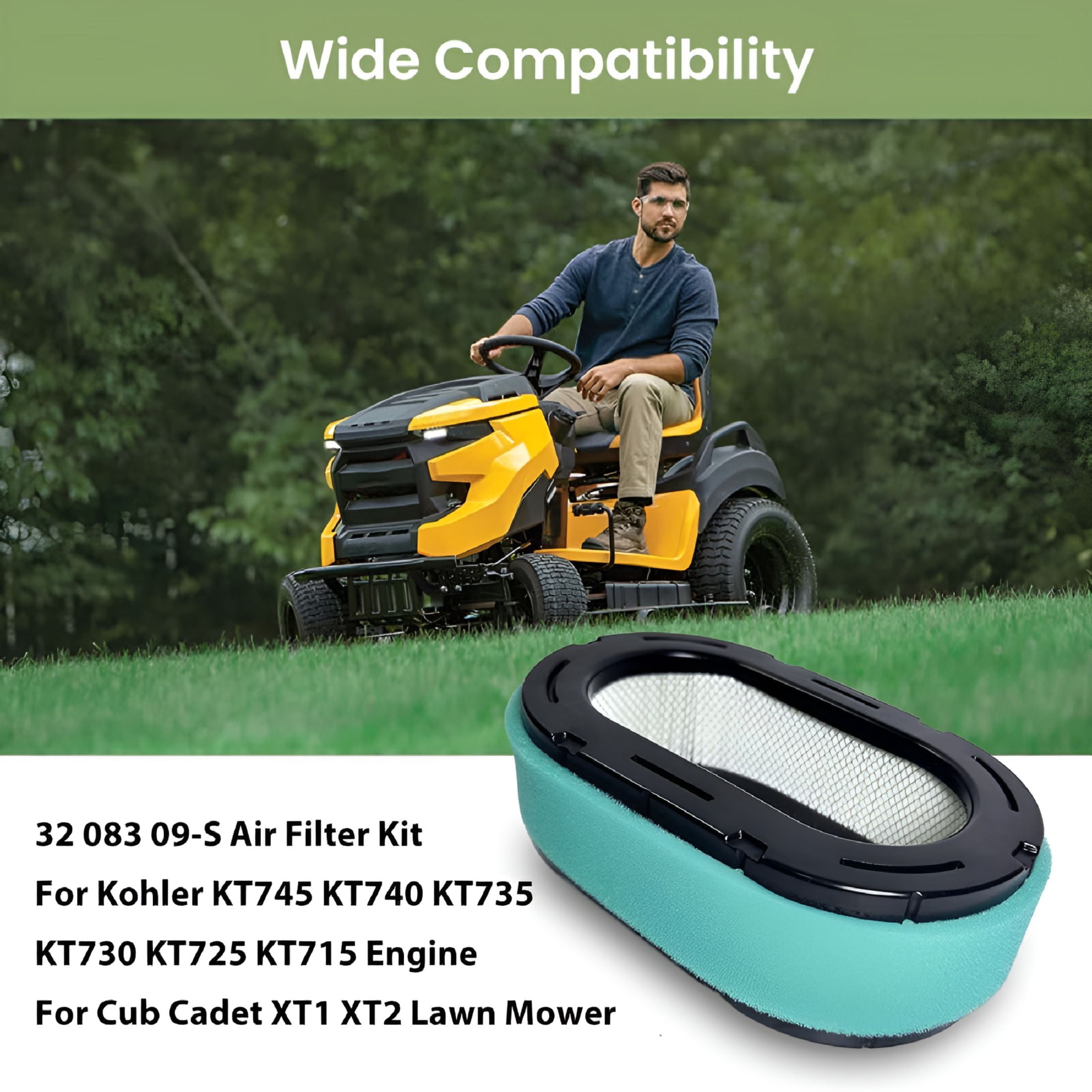 CURYMAY Maintenance Kit Air Filter with Oil-Fuel Filter Spark Plugs for Lawn Mower Engine Parts