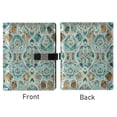thumbnail image 2 of Leather Notebook with Pen Holder Writing Notepad Includes 100 Pages Lined Journal Intricate Pastel Blue Pattern, 2 of 6
