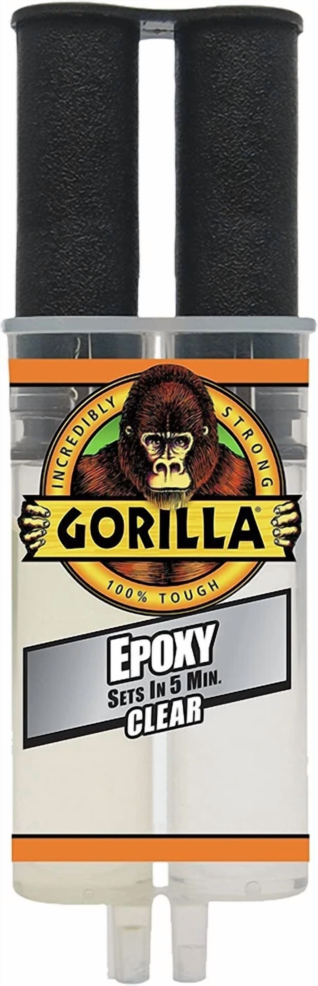 CIRCLE- Gorilla Glue Clear Epoxy Syringe Bonds Steel, Aluminum, Wood, Ceramic, Tile, Pls