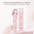 thumbnail image 1 of 2-in-1 Electric Shaver for Women, Waterproof, Bikini Line Trimmer, Dual Heads, Type-C Pink, 1 of 2