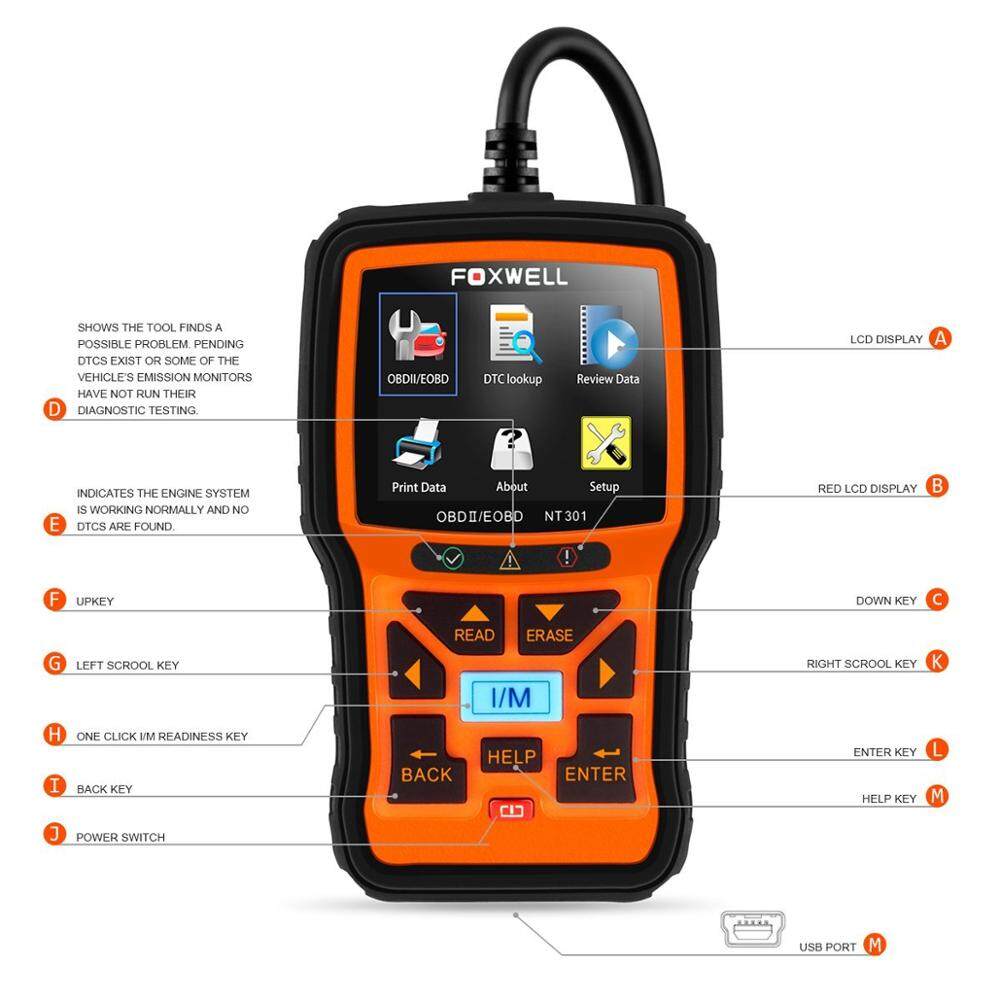 Buy Foxwell NT301 OBD2 Scanner Automotive Code Reader Check Engine