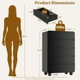 thumbnail image 6 of Laintene Tall Dresser 5 Drawer, Modern Wood Dresser for Bedroom, 41" Fluted Chest of Drawers with Curved Profile Design, Black, 6 of 10