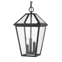 3 Light Outdoor Chain Mount Lantern In Traditional Style 10 Inches Wide By 18 Inches High-Black Finish Z-Lite 579Chb-Bk