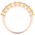 thumbnail image 5 of 2.61 ct Brilliant Emerald Cut Natural Citrine 14k Rose Gold Eternity Band SZ 5, 5 of 6