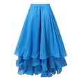 thumbnail image 4 of Easter Carnival Elegant Flowy Chiffon Tiered High Slit Belly Dance Performance Wrap Skirt For Carnival Shows And Stage, 4 of 8
