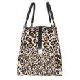 thumbnail image 4 of Vsdgher Leopard Print Insulated Reusable Bags with Sturdy Zipper and Handles, Foldable Totes for Hot or Cold Food Bring or Delivery, 4 of 8
