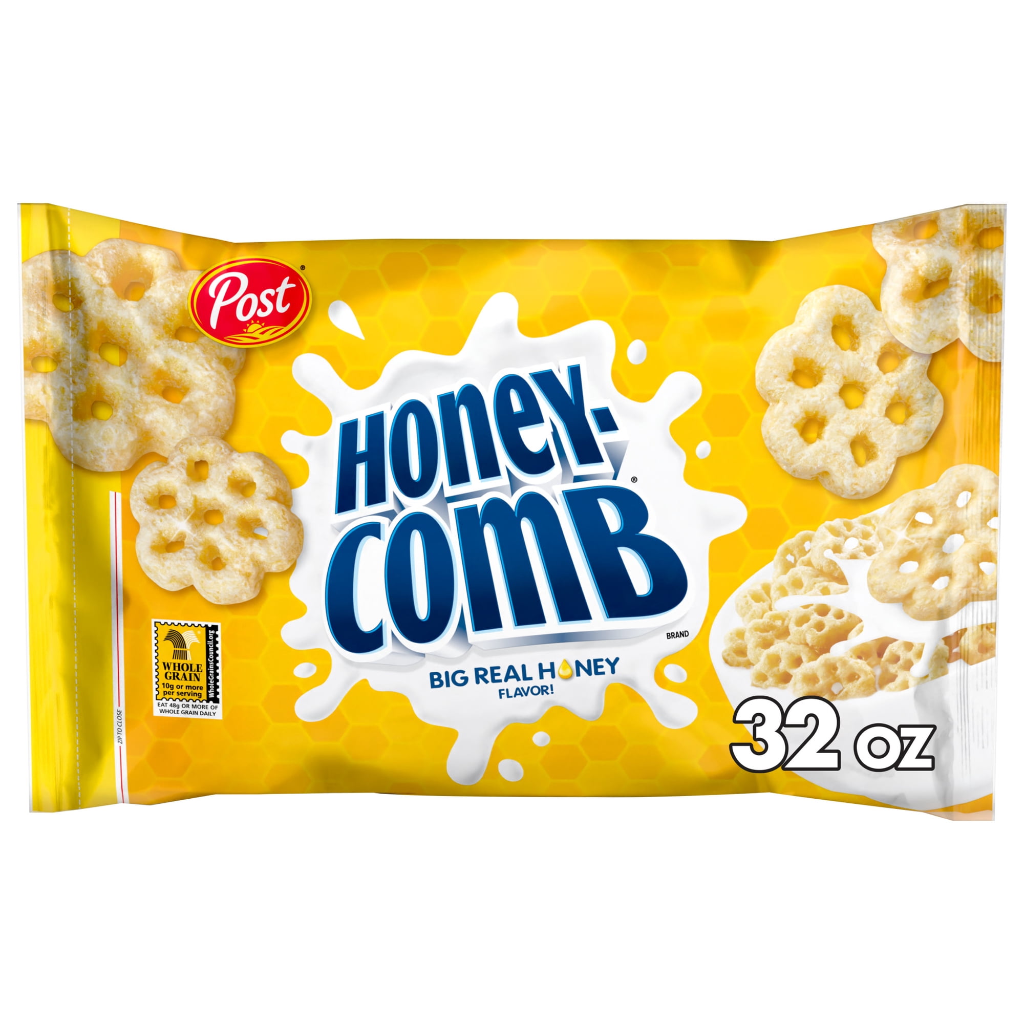 Honeycomb Breakfast Cereal, Made with Whole Grain & Real Honey, Dye-Free, 32 oz Bag