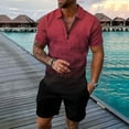 thumbnail image 2 of Ketyyh-chn99 Suit Men Shorts Set Men's T-Shirt and Shorts Set Sports Mesh Tracksuit Outfits Red,M, 2 of 5