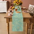 thumbnail image 2 of Ocean Conch Shell Table Runner 72 Inches, Coastal Seahorse Coral Bows Vintage Aqua Bed Runner Dresser Scarves Tabletop for Indoor Outdoor Parties/Ceremony/Banquet, 14" x 72", 2 of 9