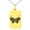 Gold, variant on Stainless Steel Kawari Kocho Butterfly Kamon Crest Engraved Small Rectangle Dog Tag Charm Pendant Necklace