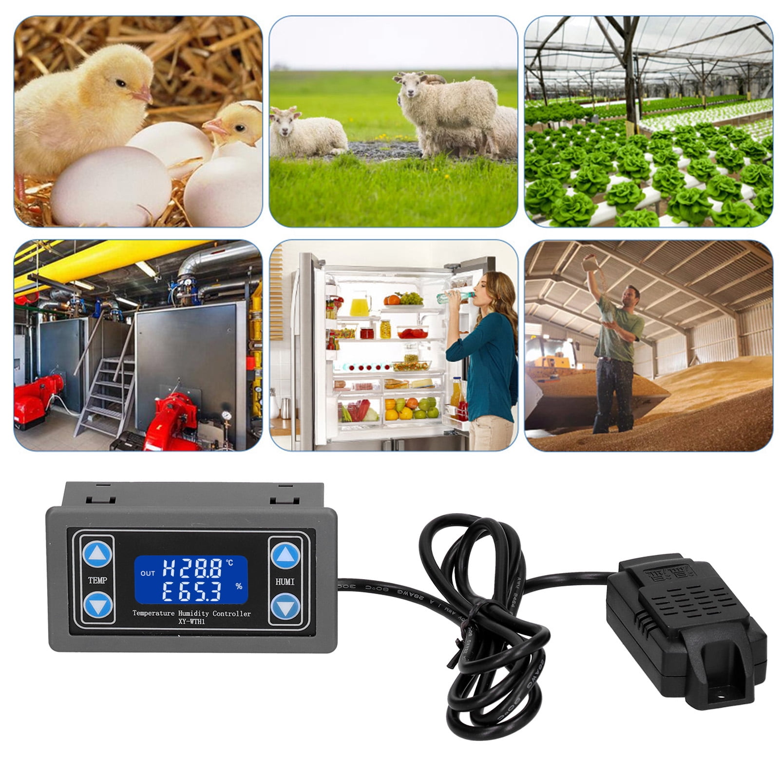 Henmomu Incubator Thermostat,XY‑WTH1 Digital LCD Temperature Humidity