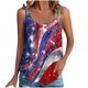 thumbnail image 2 of Puntoco Camisetas básicas sin mangas para mujer Camiseta sin mangas con cuello redondo y tirantes estampados del Día de la Independencia a la moda de verano para mujer, 2 of 5