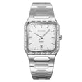 thumbnail image 2 of Reloj de cuarzo para hombre con indicador de fecha – Reloj de pulsera de acero inoxidable para negocios, resistente al agua para uso diario, reloj analógico de moda para la oficina o uso casual., 2 of 6