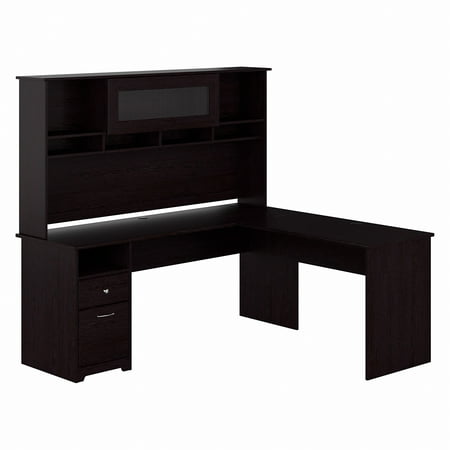 UPC: 0042976076337 | Bush Furniture Cabot 72  L Desk and Hutch with Storage  Espresso Oak