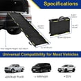 thumbnail image 3 of Foldable Dog Ramp for Large Dogs, Support 150LBS, 67''L x 16''W Portable Pet Ramp for SUV, Truck and Minivan, Non-Slip Traction Surface with Reflective Safety Strips, 3 of 8