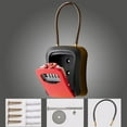 thumbnail image 6 of Colaxi Box Key Security Box with 4 Digit Combination Steel Cable Shackle Weatherproof Portable for Door Knob or Car Durable Red, 6 of 10