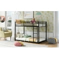 thumbnail image 4 of Twin over Twin Metal Bunk Bed, Low Bunk Bed with Ladder, Black(OLD SKU:WF282465AAB), 4 of 9