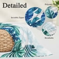 thumbnail image 3 of Blue Teal Leaves Pillow Covers 24"x36", Summer Botanical Watercolor Leaf Soft Brushed Microfiber Breathable Throw Pillow Covers, Decorative Pillowcase with Zipper for Couch Sofa Bedroom Living Room, 3 of 9