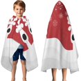 thumbnail image 3 of Red Christmas Reindeer Pattern Hooded Bath Towel，50"x30" for Ages 3 To 12 Kids, Quick Dry Lightweight Soft Microfiber Hood Beach Towel Cover Up for Kids, 3 of 7