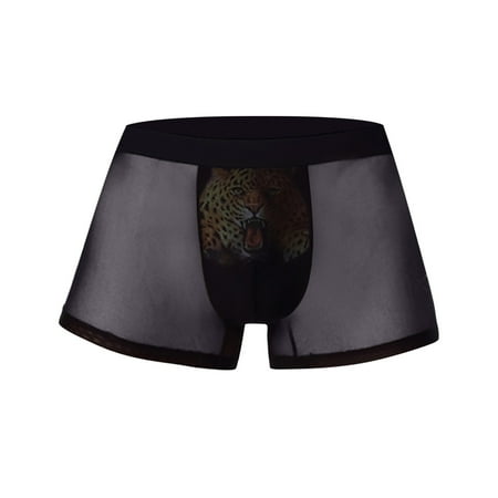 TZNBGO Boxer Briefs For Men Men s ice silk print flat angle 3D fun hollowed out boxer underwear Boys Briefs Men S Briefs Fathers Day Shirts For Dad4229