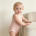 thumbnail image 5 of biudgviw Baby Girl Clothes Breathable Plaid Camisole Bodysuit Newborn Infant Outfit Button Front Sleeveless Casual Onesies(Pink,12-18 Months), 5 of 7