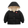 thumbnail image 3 of Esaierr 1-7Y Baby Kids Hooded Winter Cotton Coats Boys Girls Solid Color Puffer Down Cotton Jacket with Pockets Windproof Outerwear Fleece Thickened Cotton Jacket, 3 of 8