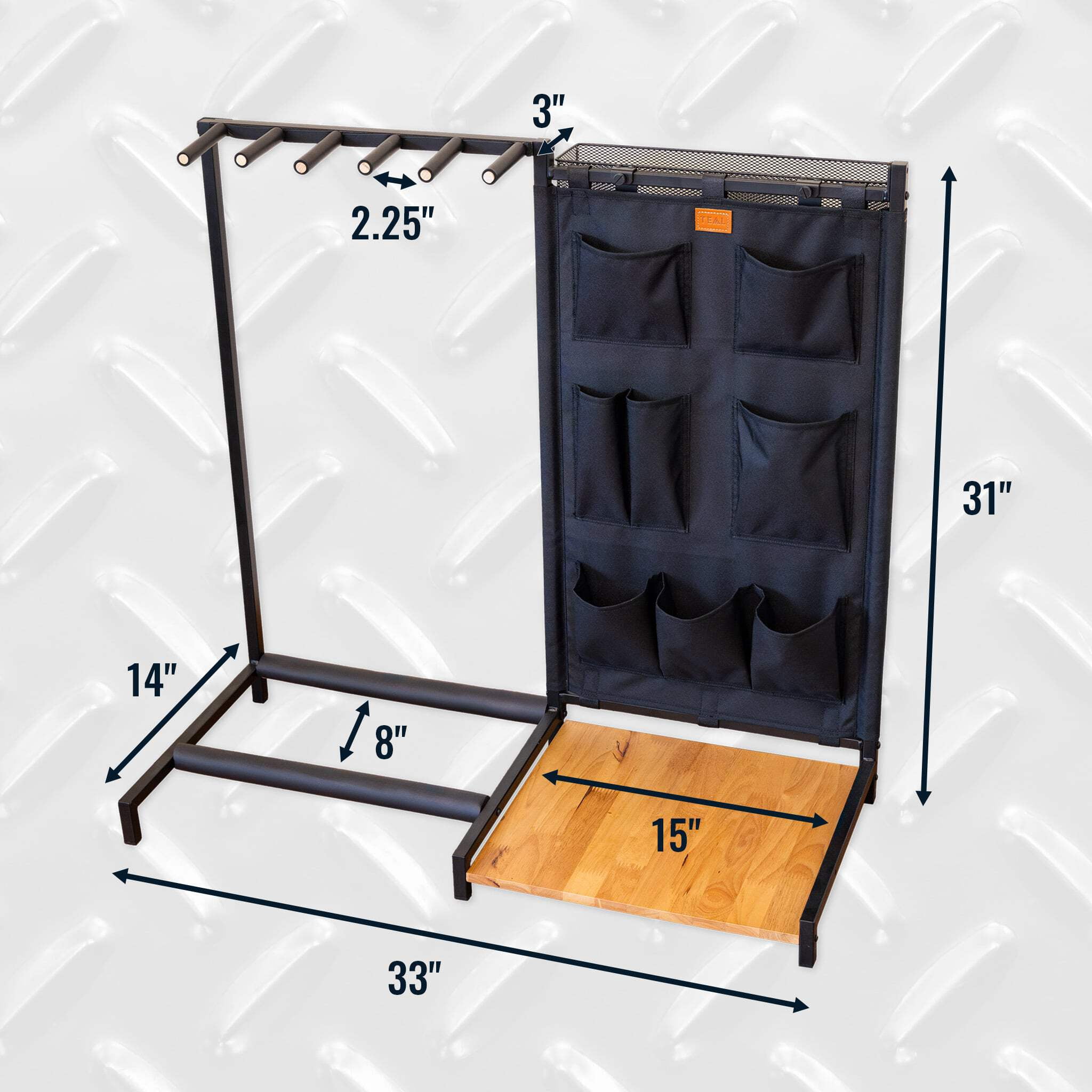 Guitar Storage Stand with Accessories Organizer, Freestanding Portable Guitar Rack