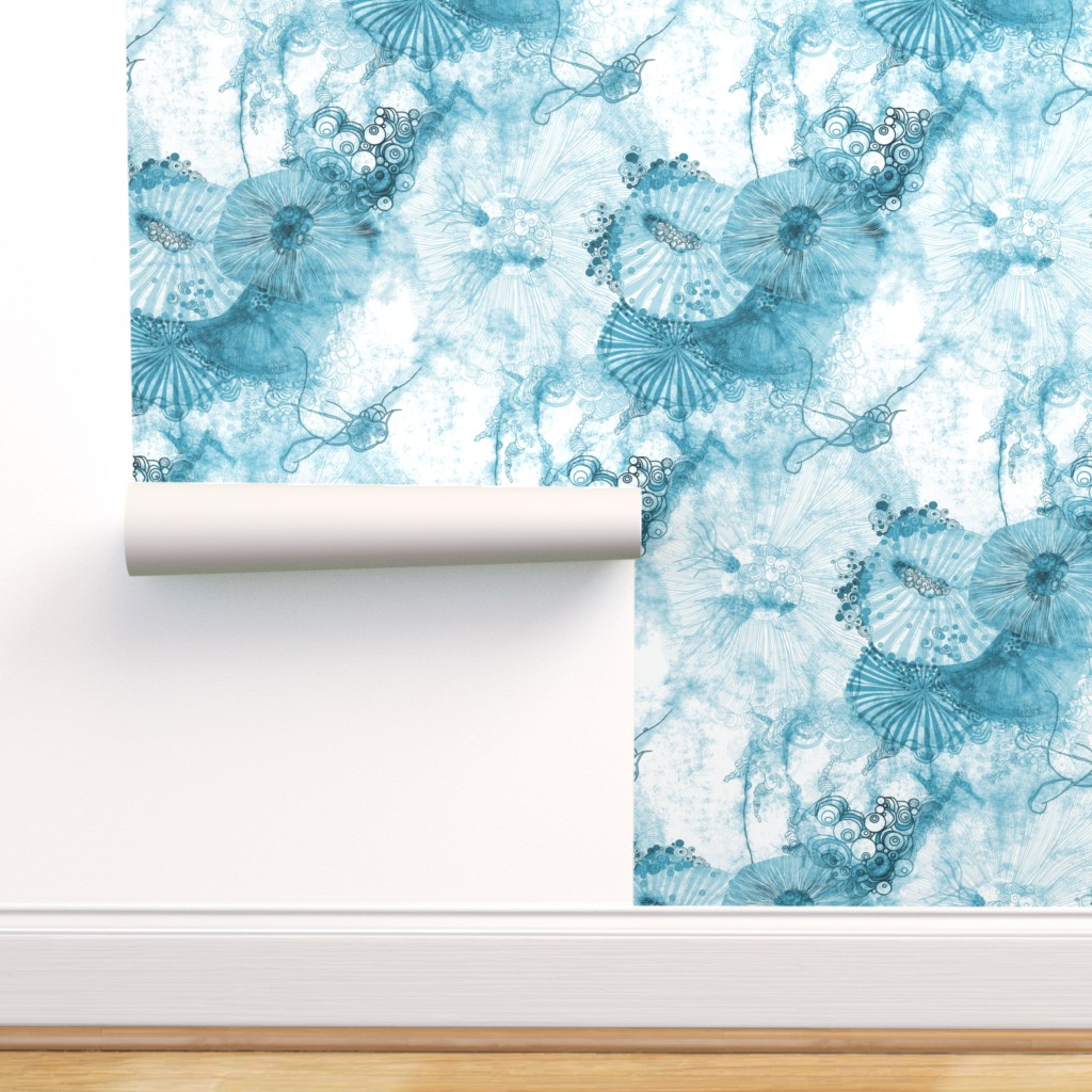Peel & Stick Wallpaper 12ft x 2ft - Whimsical Fantasy Watercolor Art