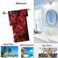 thumbnail image 4 of GZHJMY 3D Valentine's Day Red Wine Glasses Rose Soft Luxury Decorative Set of 3 Towels, 1 Bath Towel+1 Hand Towel+1 Washcloth, Multipurpose for Bathroom, Kitchen, Gym, Spa and Beach, 4 of 5