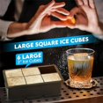 thumbnail image 3 of Molde de bandeja de hielo grande de silicona de grado alimenticio, bandeja cuadrada gigante, fabricante de hielo DIY, 4/6/8/15/160 cuadrículas, 3 of 5