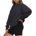 thumbnail image 4 of Women Hoodies Fleece Oversized Sweatshirt Drop Shoulder Long Sleeve Athletic Workout Pullover Y2K Clothes, 4 of 6
