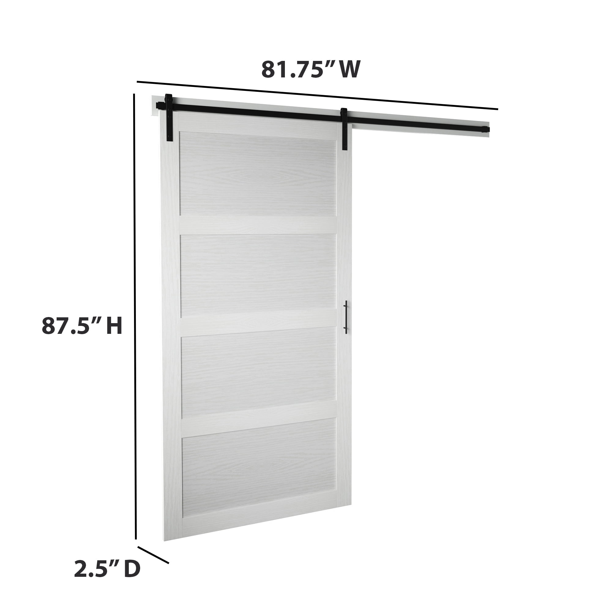 Twin Star Home 42" Wide Sliding Barn Door, Including Track and Installation Hardware Kit