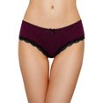 thumbnail image 6 of Charmo Women's Underwear Cotton Brief Panties Soft Lace Trim Hipster 4 Pack, Black, 6 of 7