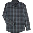 thumbnail image 1 of Alfani Mens Yarn-Dyed Button Up Shirt, black, 2XL Neck, 1 of 2