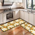 thumbnail image 3 of Kitchen Rugs Sets Of 2,Beige Sunflower Pattern Anti Fatigue Kitchen Mat Rugs Non Slip Washable,Decorative Kitchen Floor Mats for Kitchen,Sink,Laundry,17"x47"+17"x47", 3 of 5